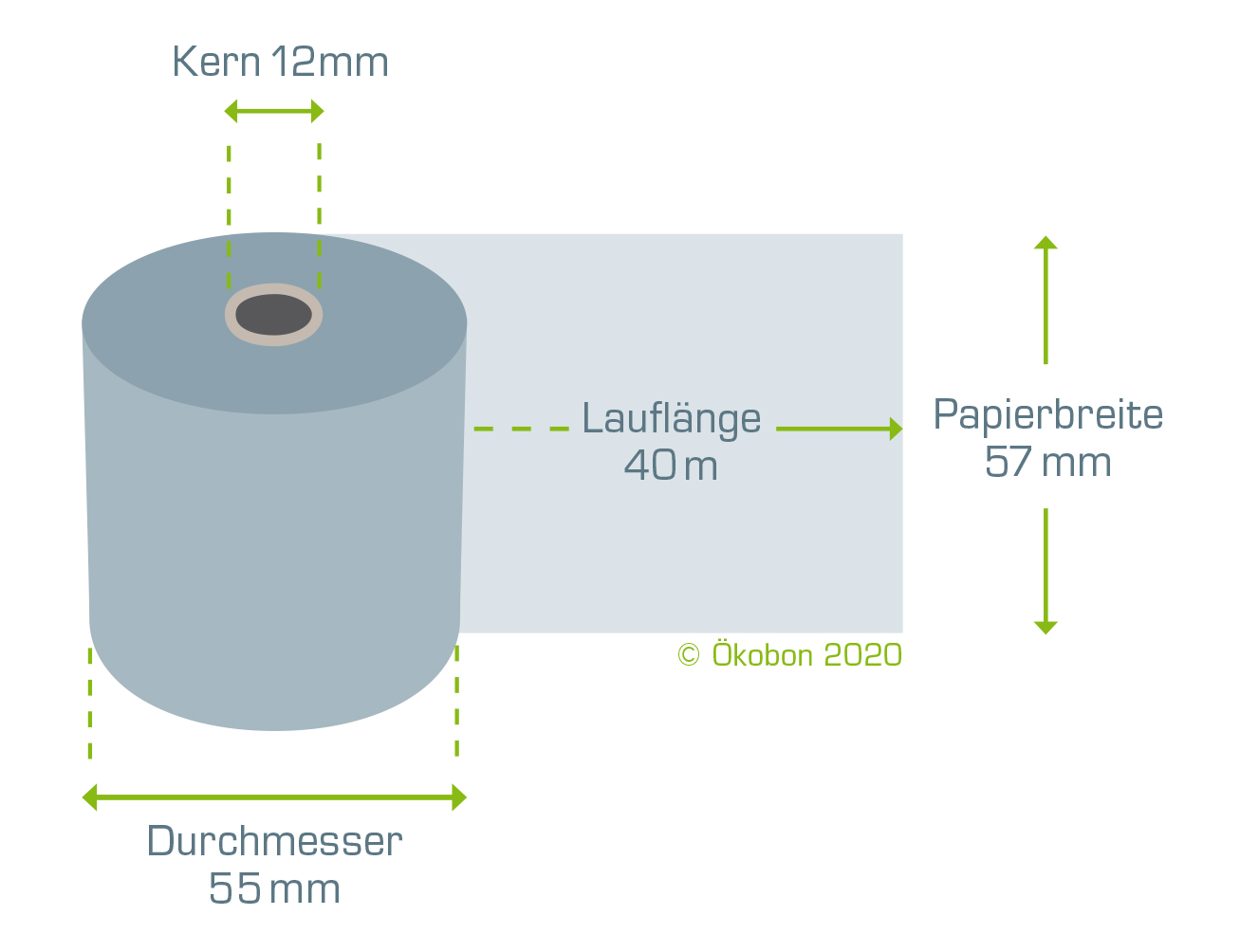 Ökobon 57/40m/12 (Durchmesser 56 mm)